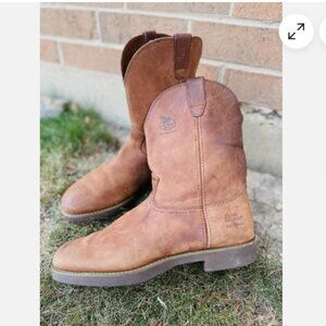 GEORGIA Boots Men's Brown Leather Farm and Ranch Cowboy Western 13 D Fast Ship